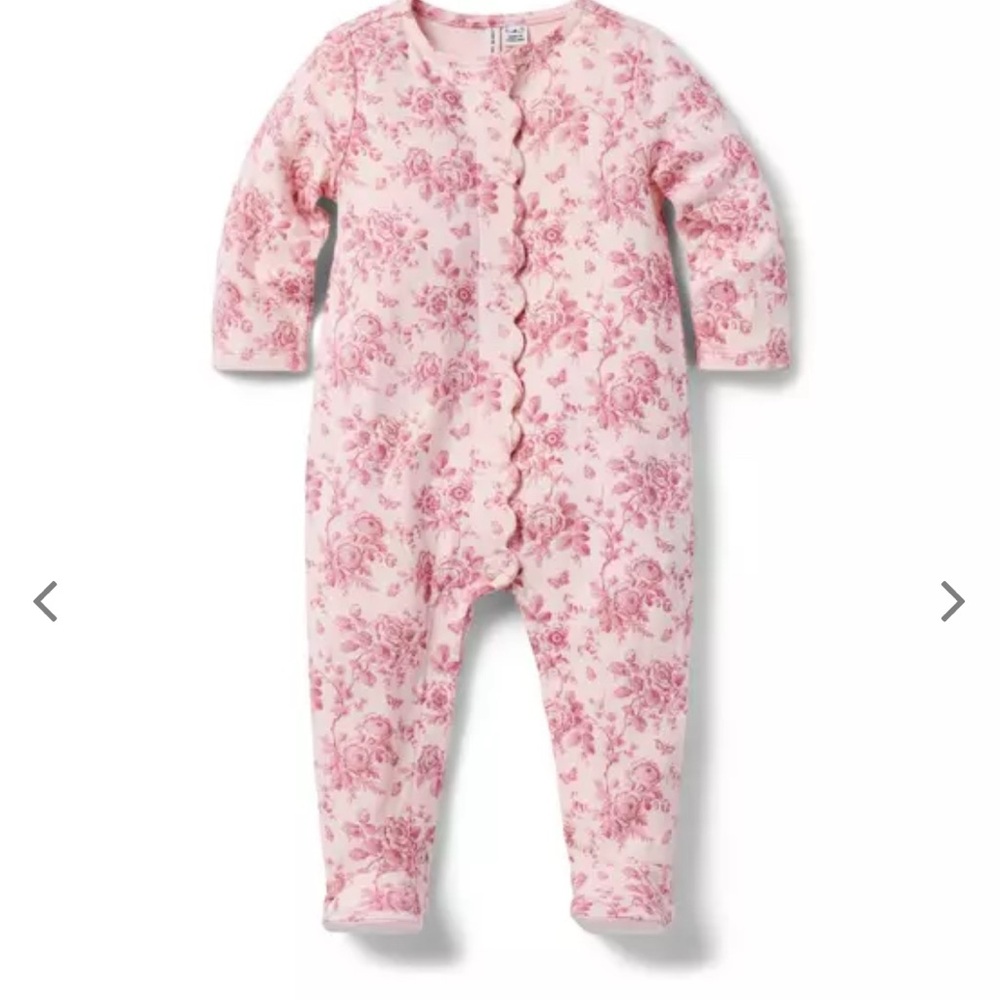 Janie and Jack Baby Floral Toile Footed One-Piece
